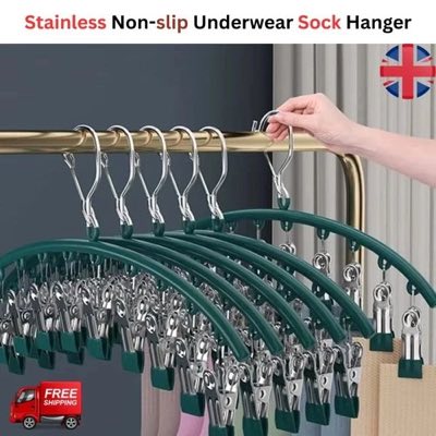10-Clip Stainless Sock Hanger